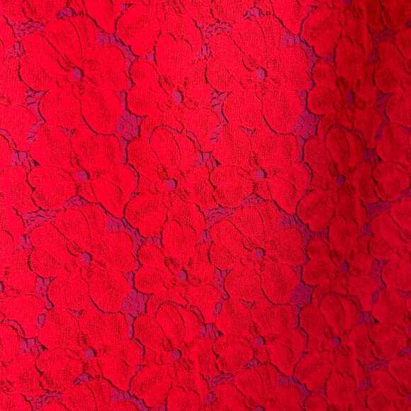 Cynthia Rowley Pencil Skirt with Orange-red and Purple Floral Print Size 10 - Picture 2 of 13